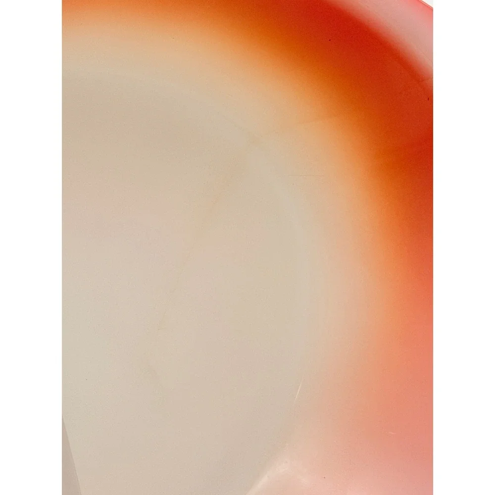 Vintage Glasbake Red Ombre Milk Glass Divided Serving Dish Oval MCM 1.5 Qt USA